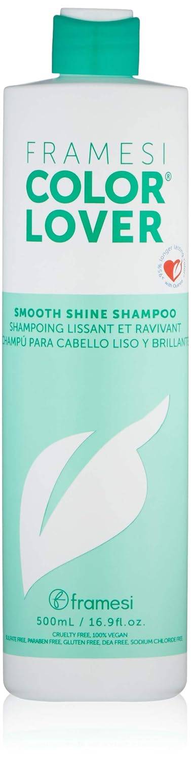 Framesi Color Lover Smooth Shine Shampoo, Sulfate-Free with Quinoa and Aloe Vera for Color Treated Hair, 33.8 oz