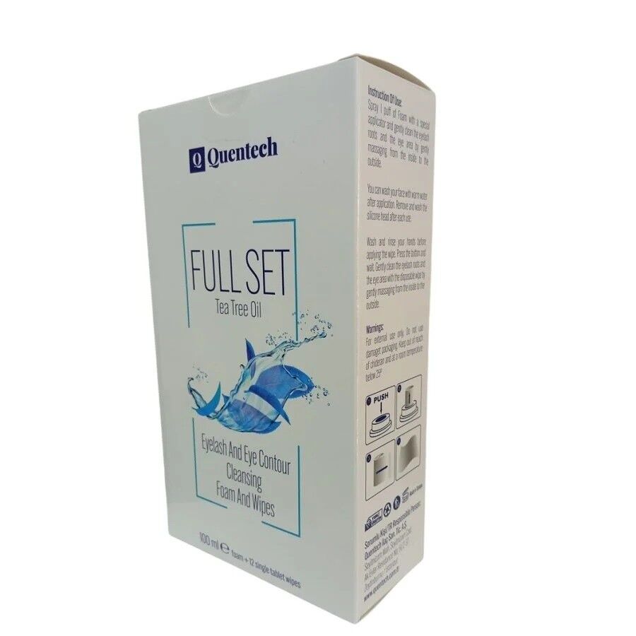 Quentech Full Set Eyelash & Eye Area Cleansing Foam & Wipes