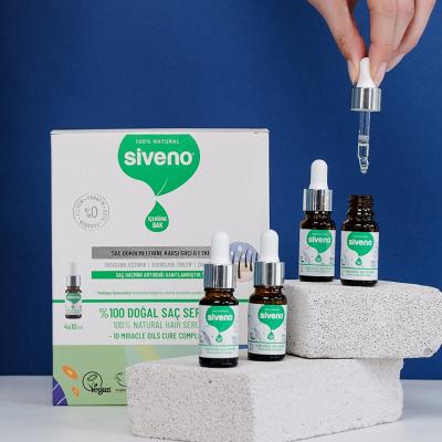 Siveno Natural Hair Care Serum - Anti-Hair Loss Treatment, Vegan & Cruelty-Free, 4x10 ml