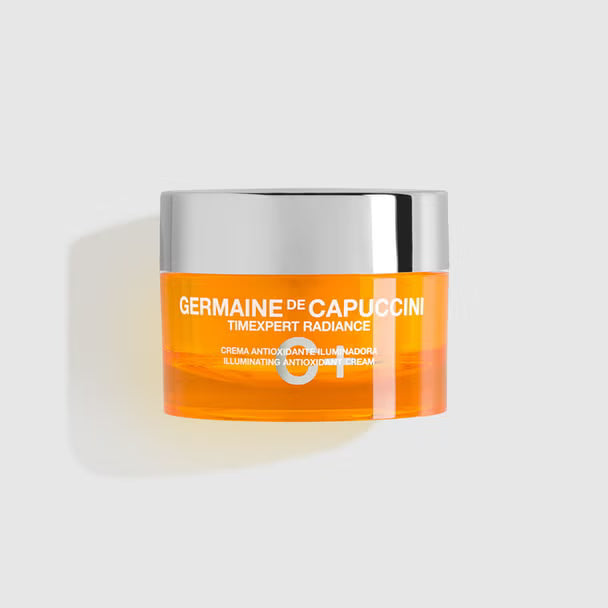 Germaine de Capuccini Timexpert Radiance C+ Illuminating Antioxidant Cream, 50 ml orange jar.
