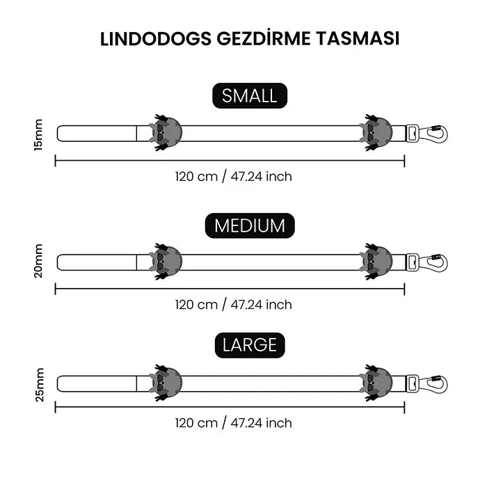 Lindo Dog Leash Durable Small 15mm x 120cm