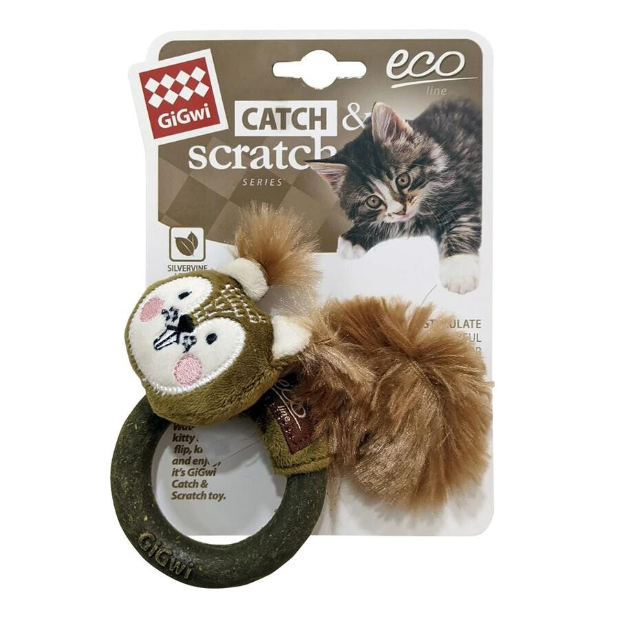 Gigwi Catnip Squirrel Cat Toy for Dental Health 11cm
