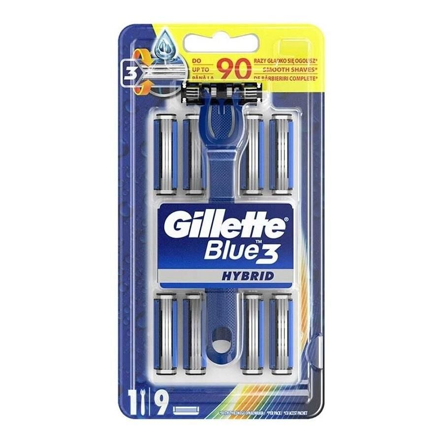 Gillette Blue3 Hybrid Razor with 9 Replacement Cartridges