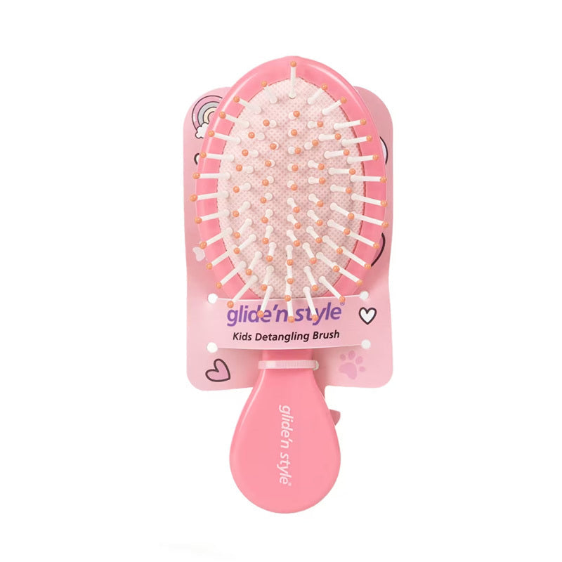 Gliden Style Kids Hair Brush Gentle Detangling Pink Character 1 pc