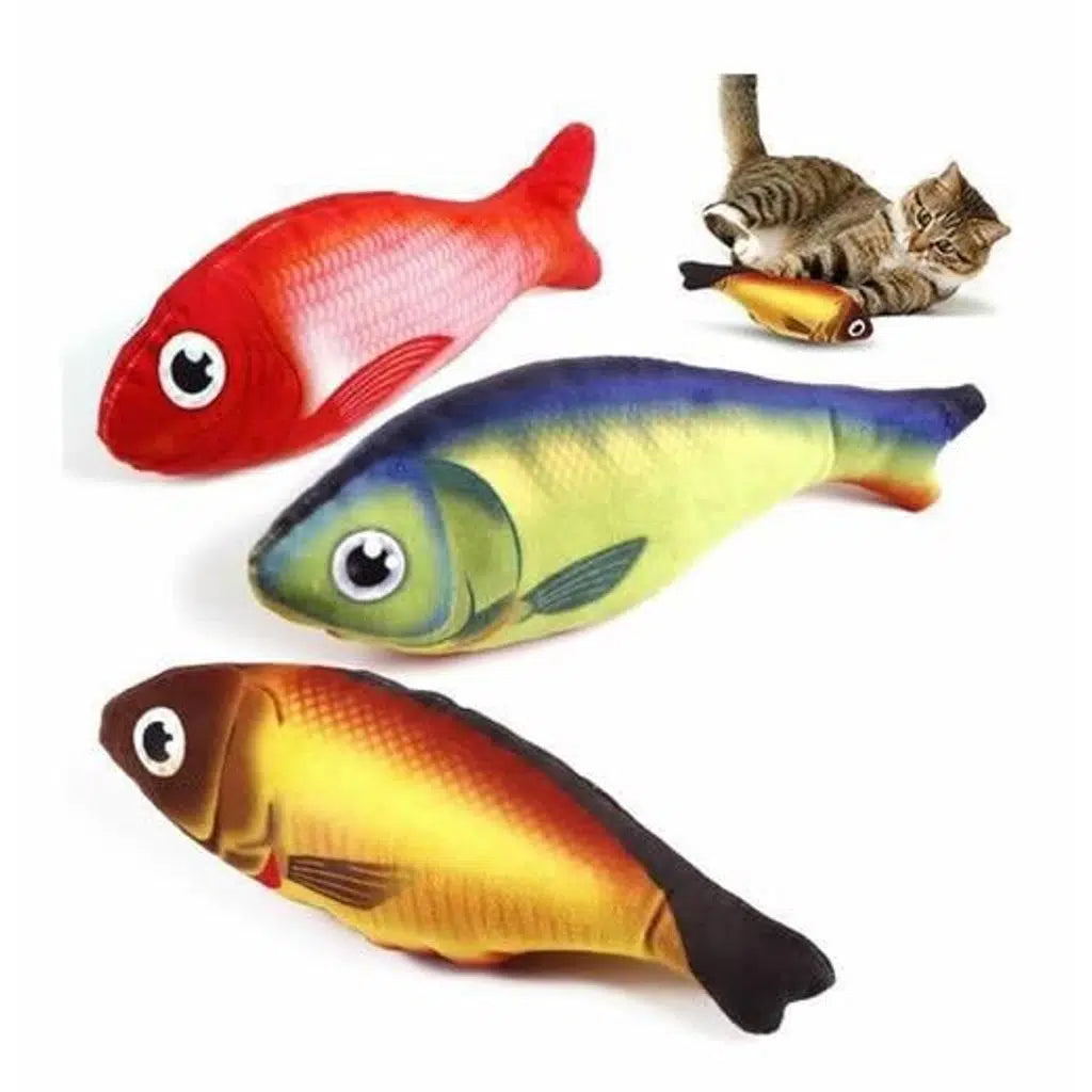 Glipet Plush Fish Shaped Cat Toy for Play and Cuddling 20x11 cm