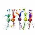 Glipet Braided Rope Feather Ball Cat Toy 4.2 cm