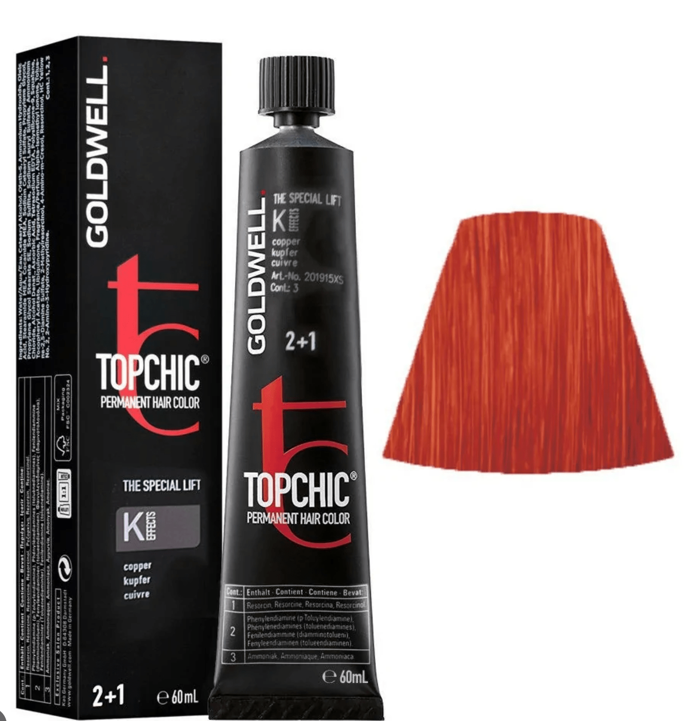 Goldwell Topchic Effects Highlight Hair Color 2 + 1 (Tube) K MAX Copper