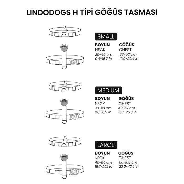 Lindo H-Type Dog Harness Adjustable Comfort Fit Large