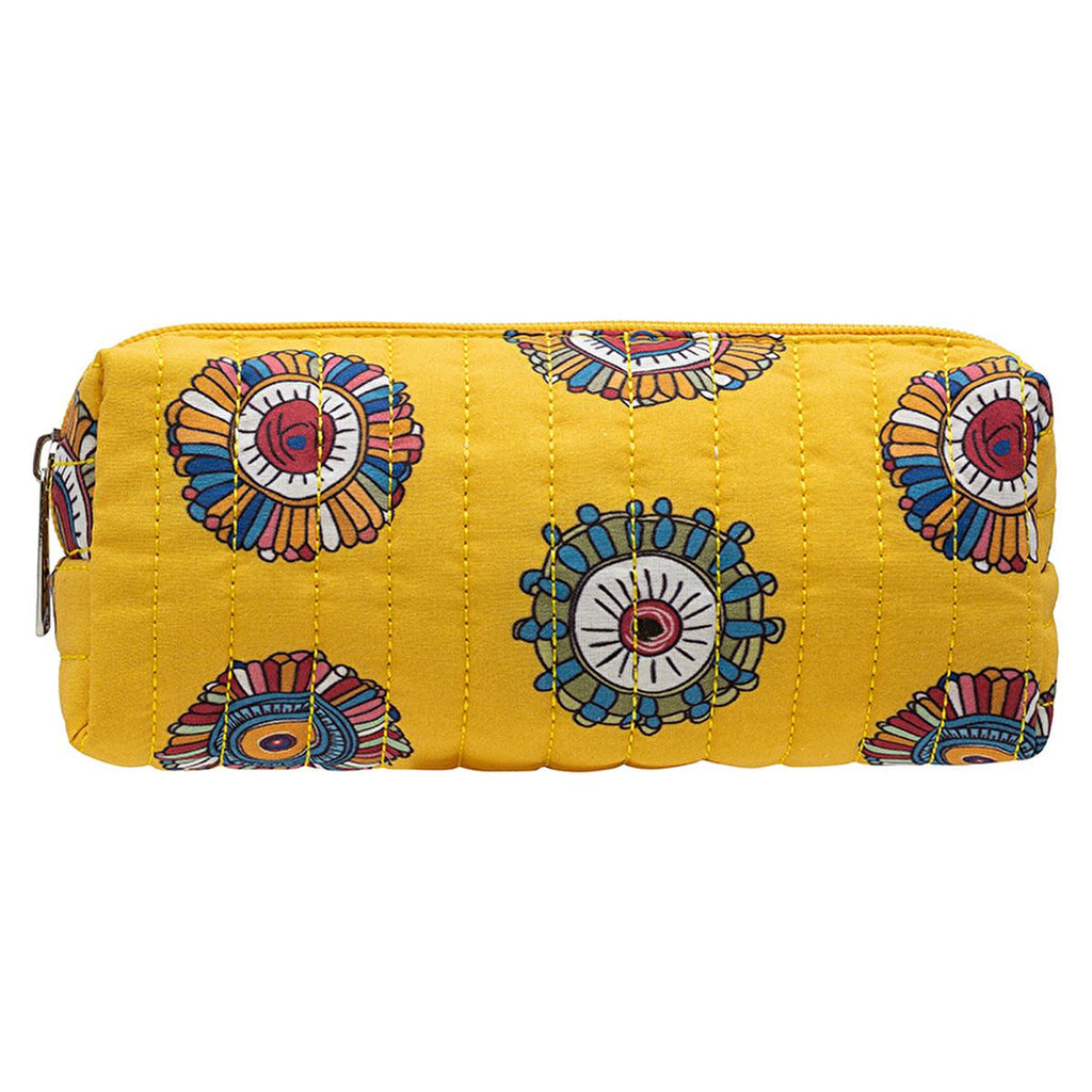 Eklips Quilted Cosmetic Bag - Small Makeup Bag Organizer for Travel, Stylish Pencil Case Design - Assorted Styles