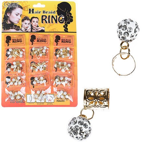 VIP Extensions Hair Braid Ring & Braid Tube 6-Piece Pack Braiding Accessory