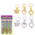 Hair Ornament Filigree Tube Shapes, Gold/Silver, 10 mm