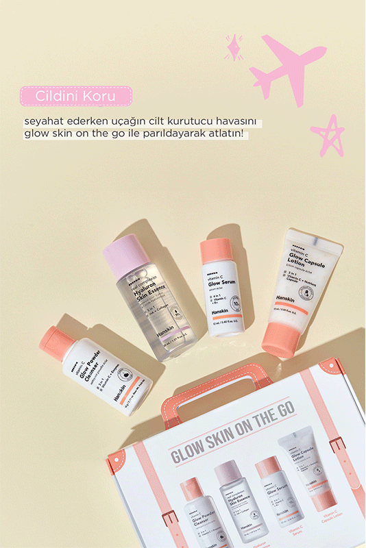 Hanskin Glow Skin On The Go Set Brightening Travel Kit 4 Items