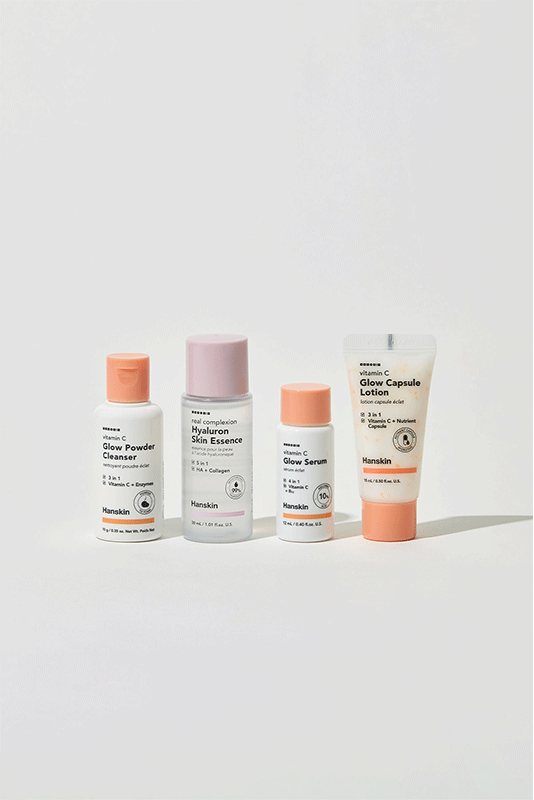 Hanskin Glow Skin On The Go Set Brightening Travel Kit 4 Items