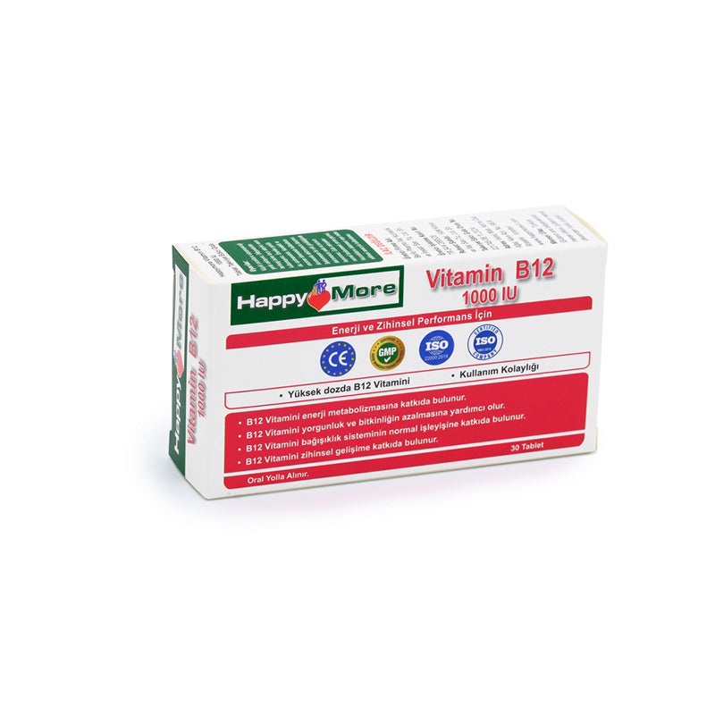 Happymore Vitamin B12 High Potency Supplement 30 Tablets