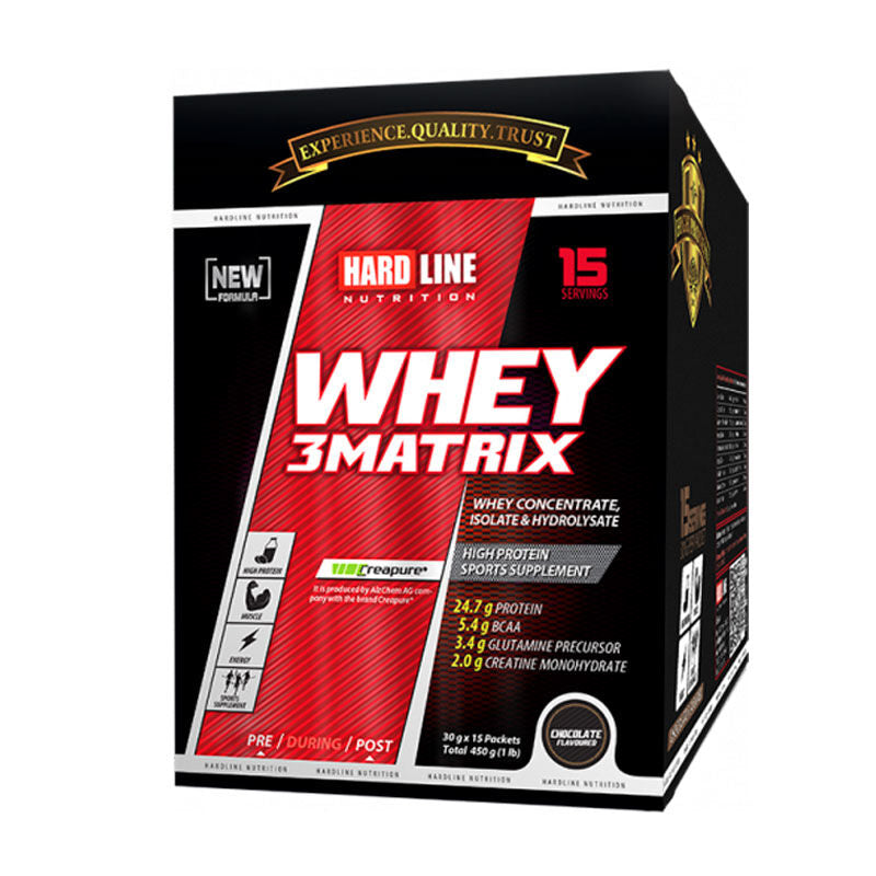Hardline Whey 3Matrix Chocolate Protein Supplement 450g