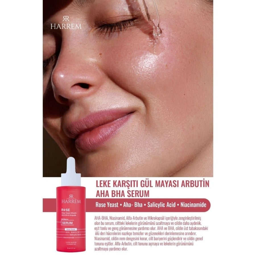 Harrem Rose Series Arbutin & AHA BHA Brightening Serum 30ml