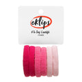 Eklips 6-Pack Pink Hair Ties for Women - Soft Elastic Hair Bands for Long Hair Styling