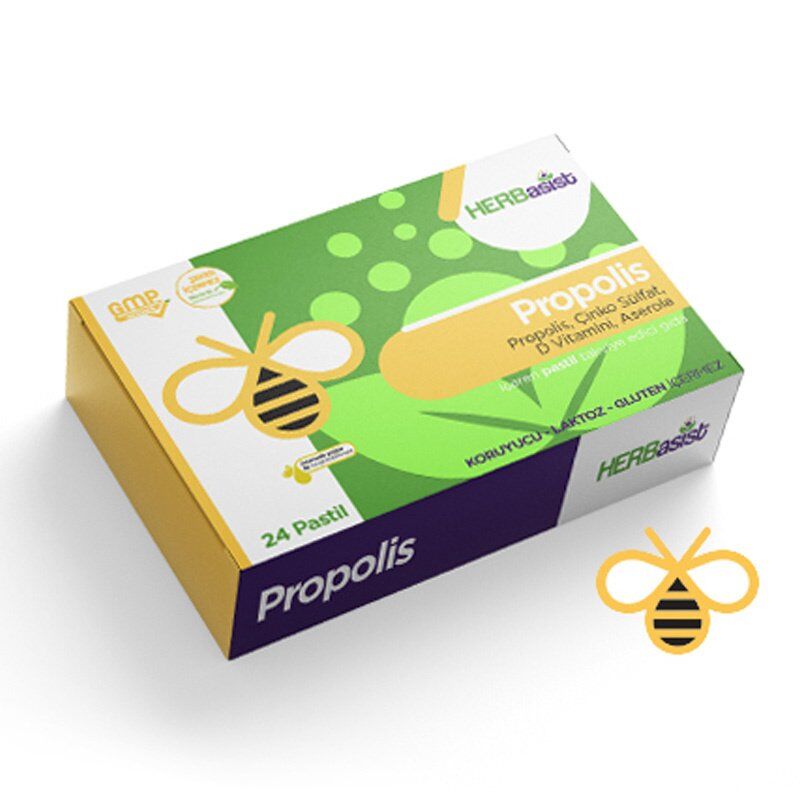 Herbasist Propolis & Zinc Lozenges with Vitamin D & Acerola 24ct