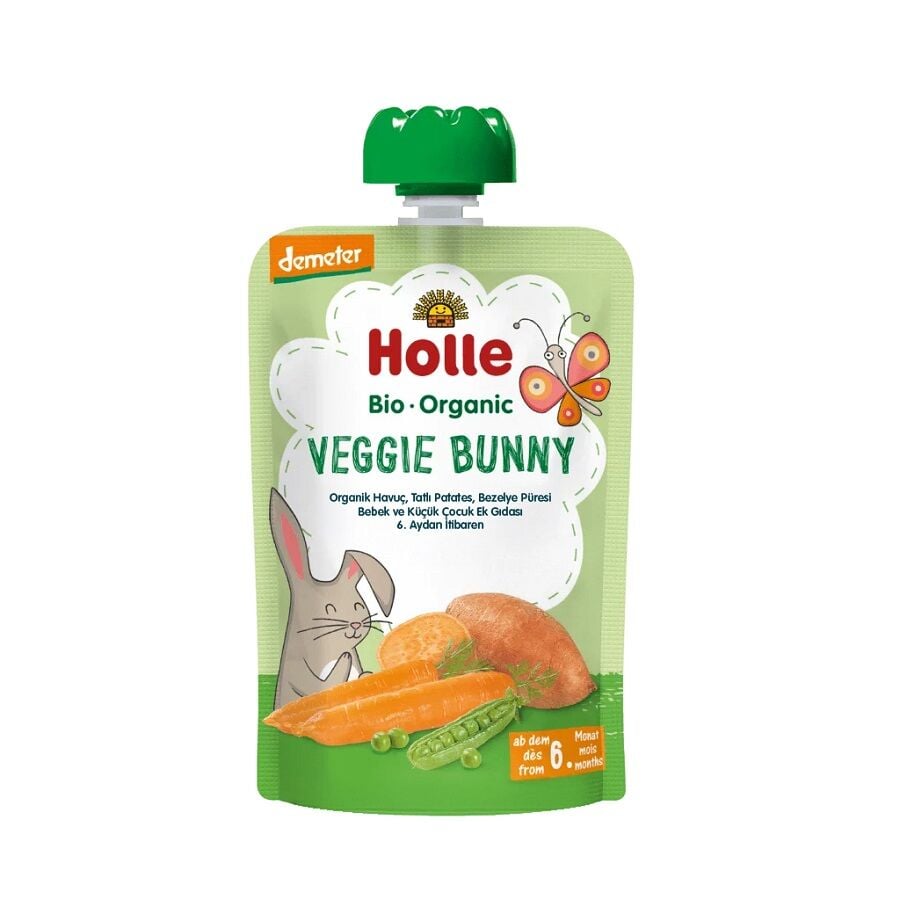 Holle Organic Veggie Bunny Carrot & Sweet Potato Puree 100g