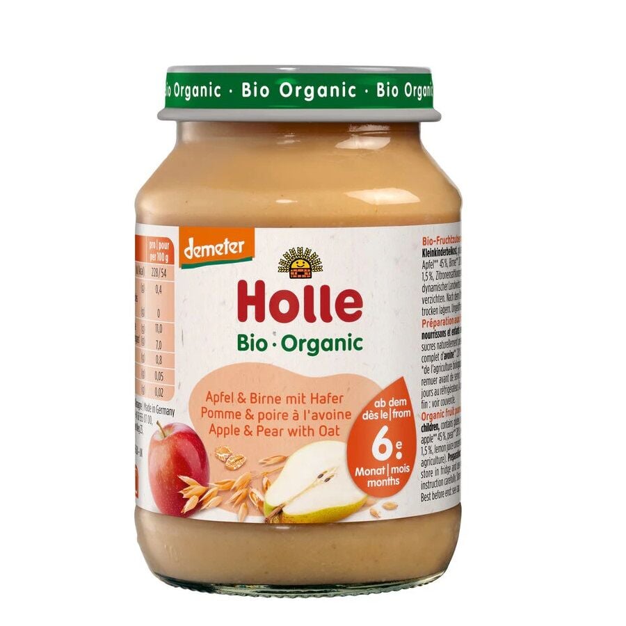 Holle Organic Oat Apple & Pear Puree Baby Food 190g