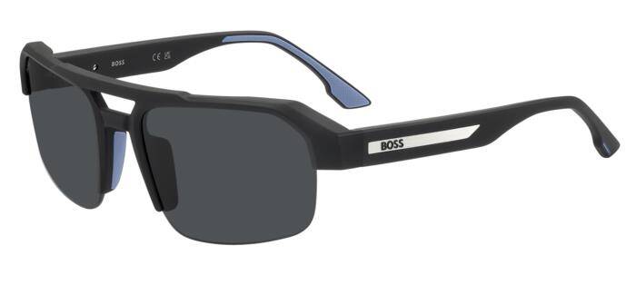 Hugo Boss 1908/S Black Rectangular Men's Sunglasses 64mm