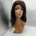 VIP Extensions Dark Brown Straight Human Hair Lace Front Wig, 18"