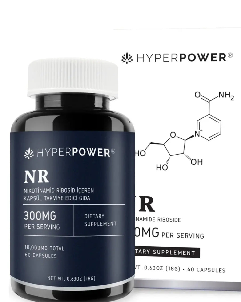 Hyperpower Nicotinamide Riboside (NR) 300 mg Supplement 60 Capsules