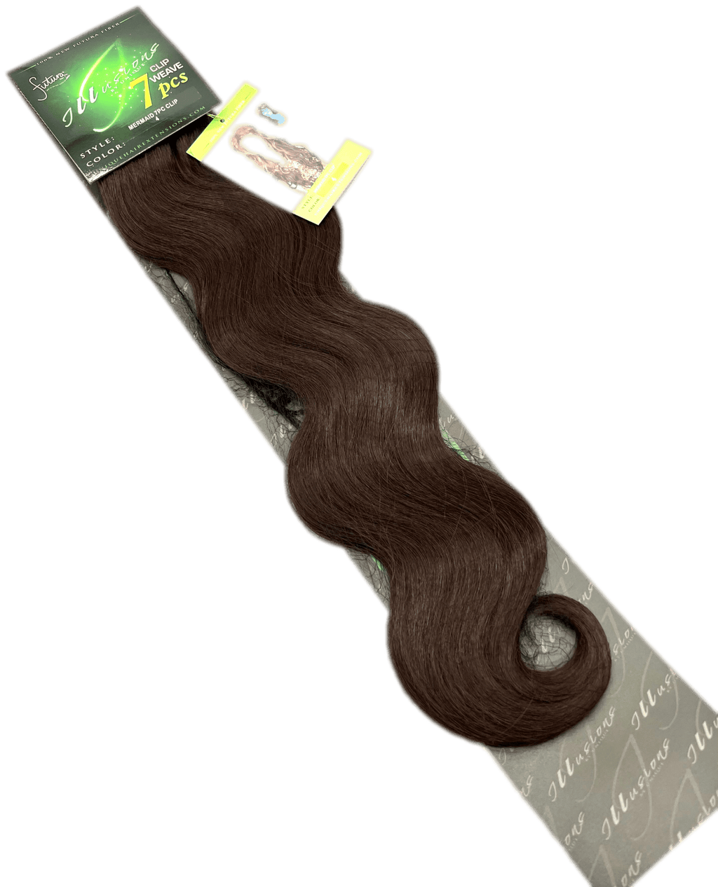 Illusions Collection Mermaid Clip (7 pieces Clip On) 22 inch