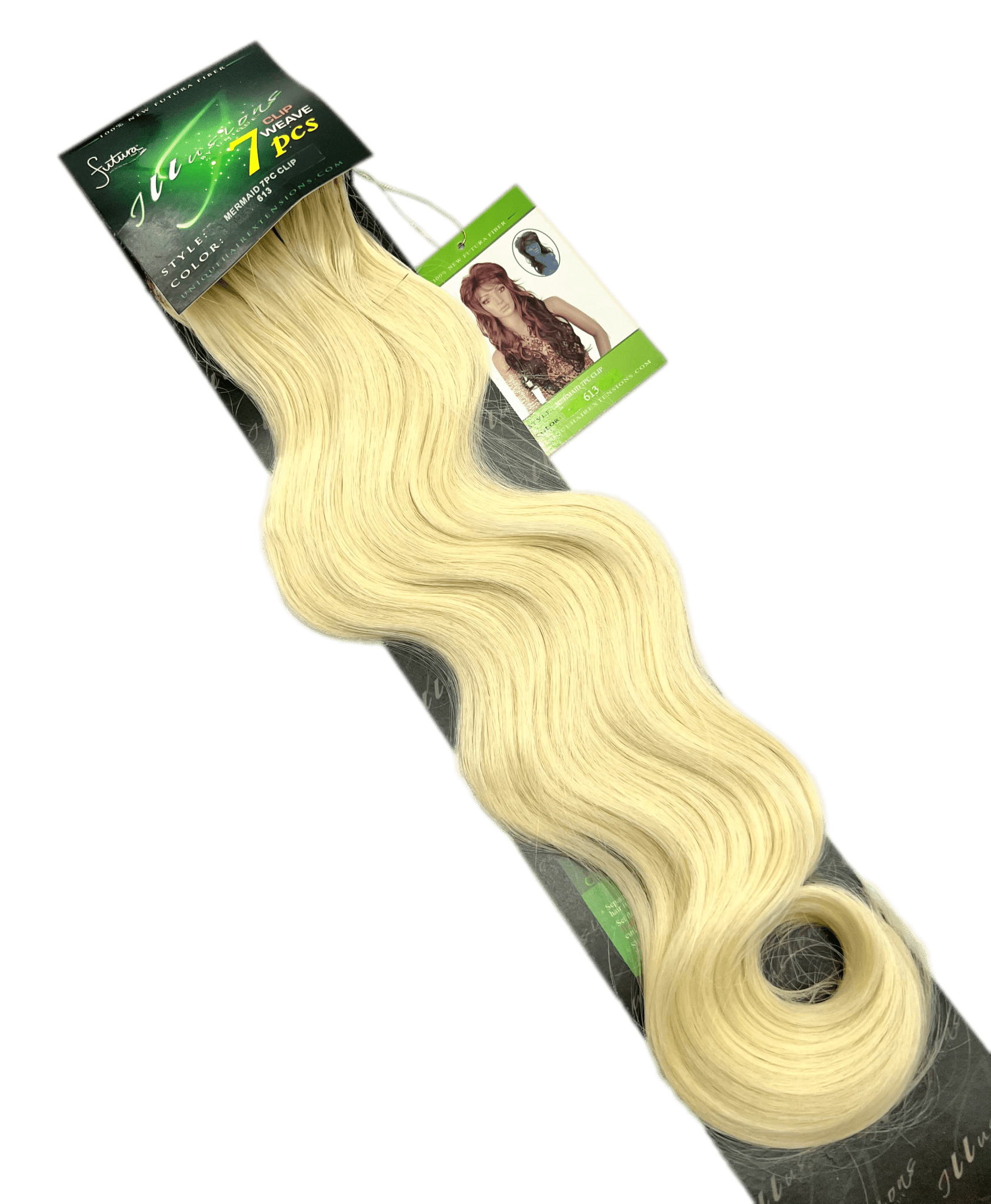 Illusions Collection Mermaid Clip (7 pieces Clip On) 22 inch