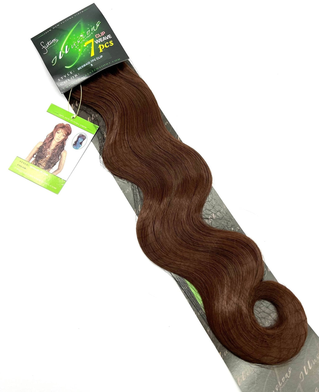 Illusions Collection Mermaid Clip (7 pieces Clip On) 22 inch