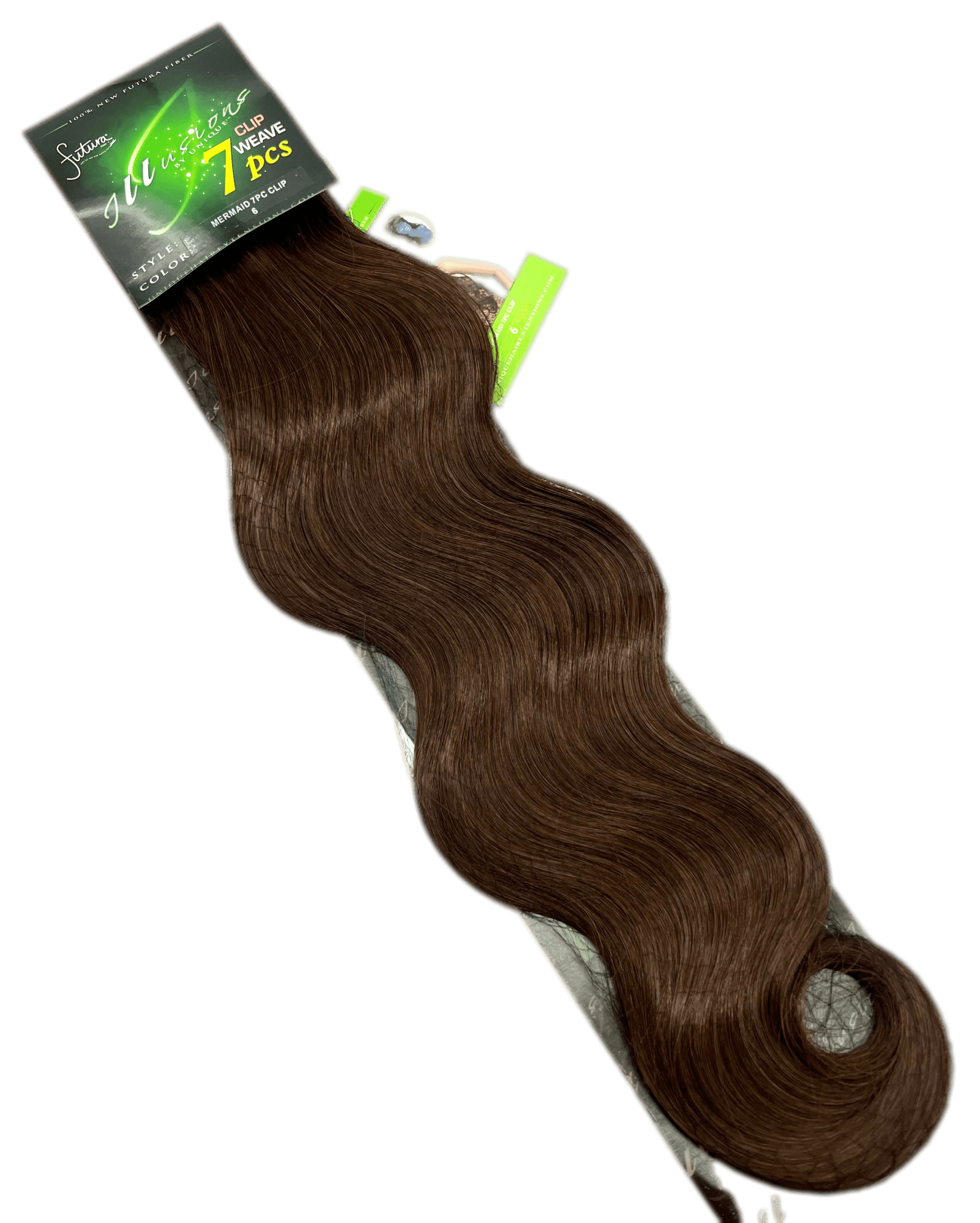 Illusions Collection Mermaid Clip (7 pieces Clip On) 22 inch