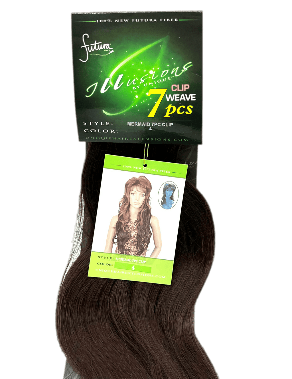 Illusions Collection Mermaid Clip (7 pieces Clip On) 22 inch