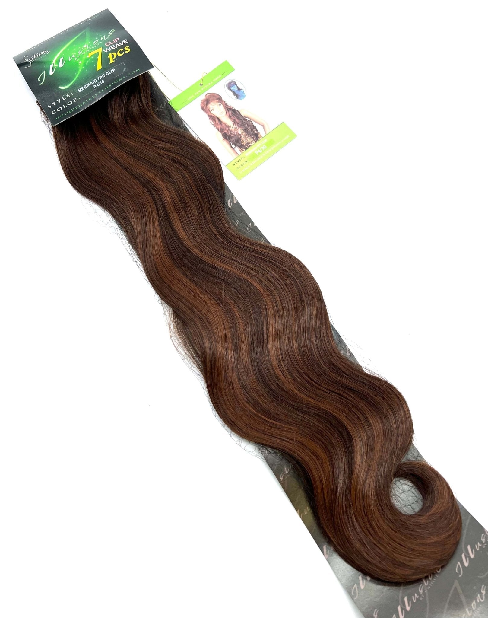 Illusions Collection Mermaid Clip (7 pieces Clip On) 22 inch