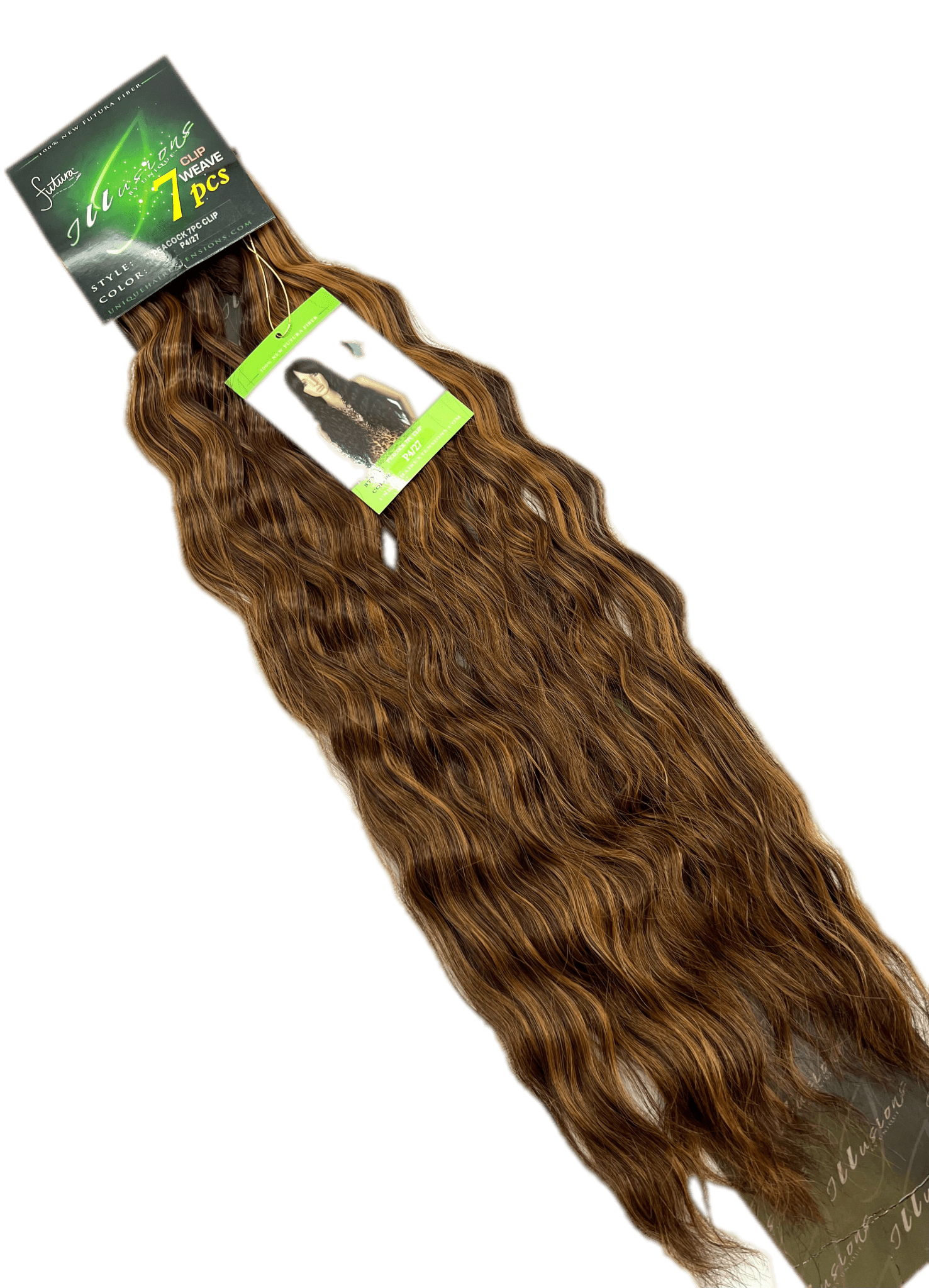 Illusions Collection Peacock Clip (7 piece Clip On) 22 Inch