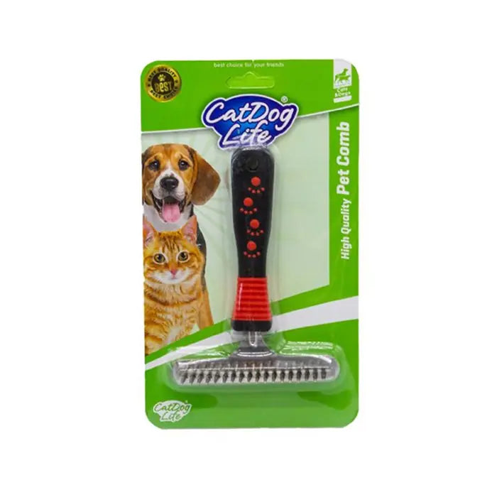 Cat & Dog Life Double Row Rake Comb for Grooming 11x16cm