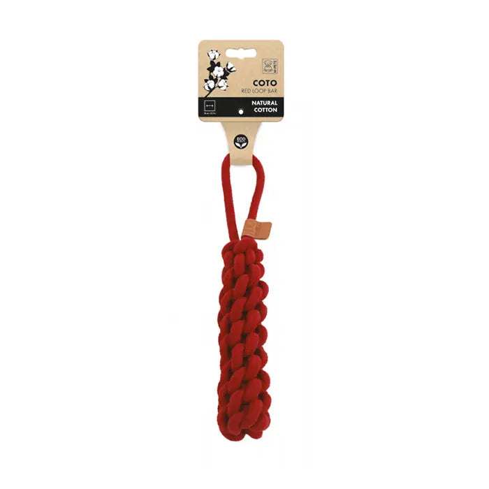 M-Pets COTO Red Loop Bar Braided Tug Dog Toy 34cm