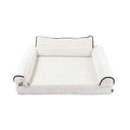 M-Pets Warm Hug Velvet Sofa Style Cat & Dog Bed White Large