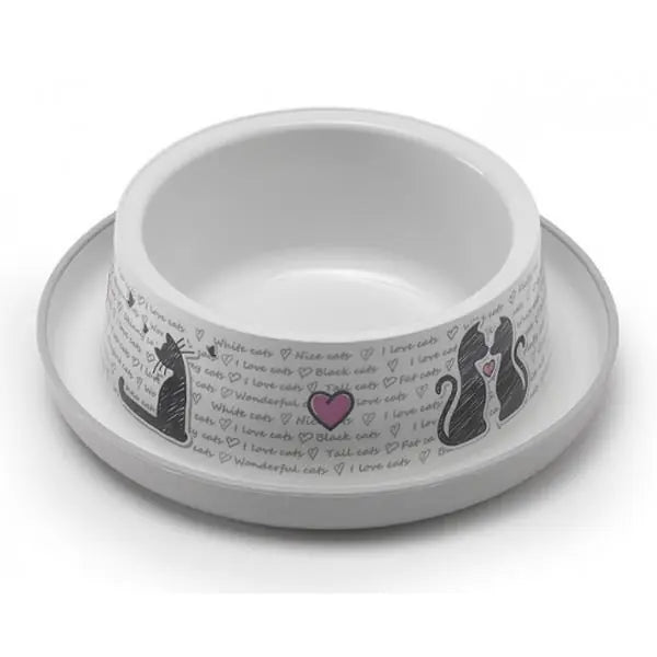 Moderna Trendy Pet Bowl Love for Cats and Dogs, Non-Slip Base, 350ml