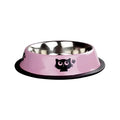 Oripet Pink Cat Patterned Stainless Steel Pet Bowl 8 oz