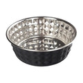 Oripet Diamond Pattern Black Steel Pet Bowl 11cm