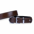 Doggie Soft Texture Leather Dog Collar Brown 4x57-65cm