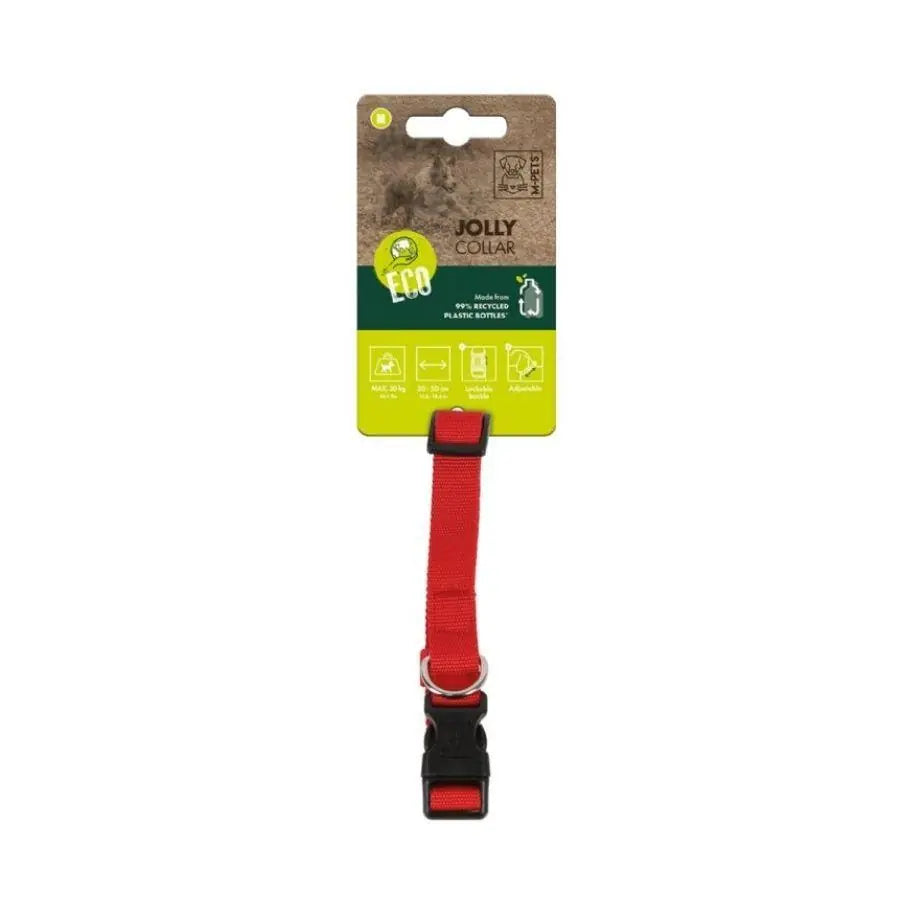 M-Pets Jolly Red Dog Collar Adjustable Comfort Medium