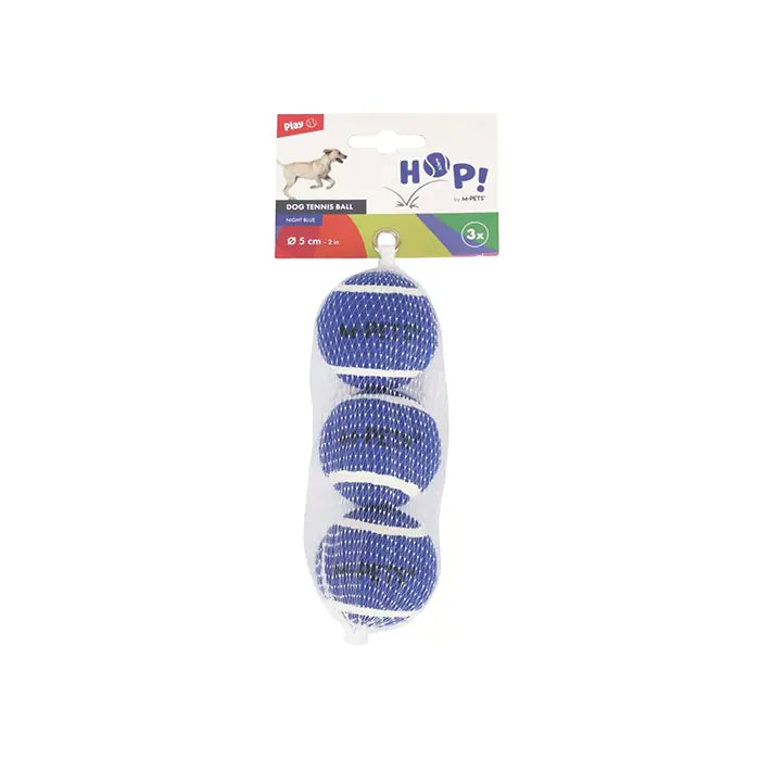 M-Pets Hop Tennis Ball Set for Dogs Blue 5cm 3-Pack