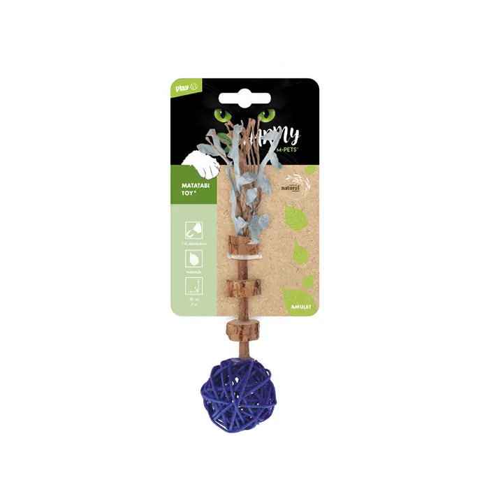 M-Pets Charmy Amulet Matatabi Blue Cat Toy 1 Count