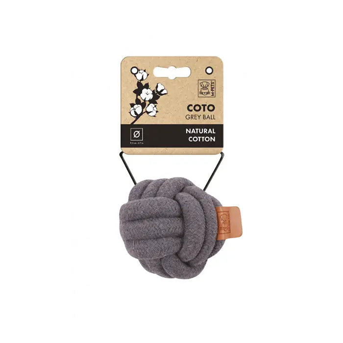 M-Pets Coto Knitted Ball Dog Toy Grey 9.5cm