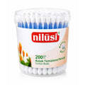 Nilusi Round Box Cotton Swabs for Ear Cleaning 200 Count
