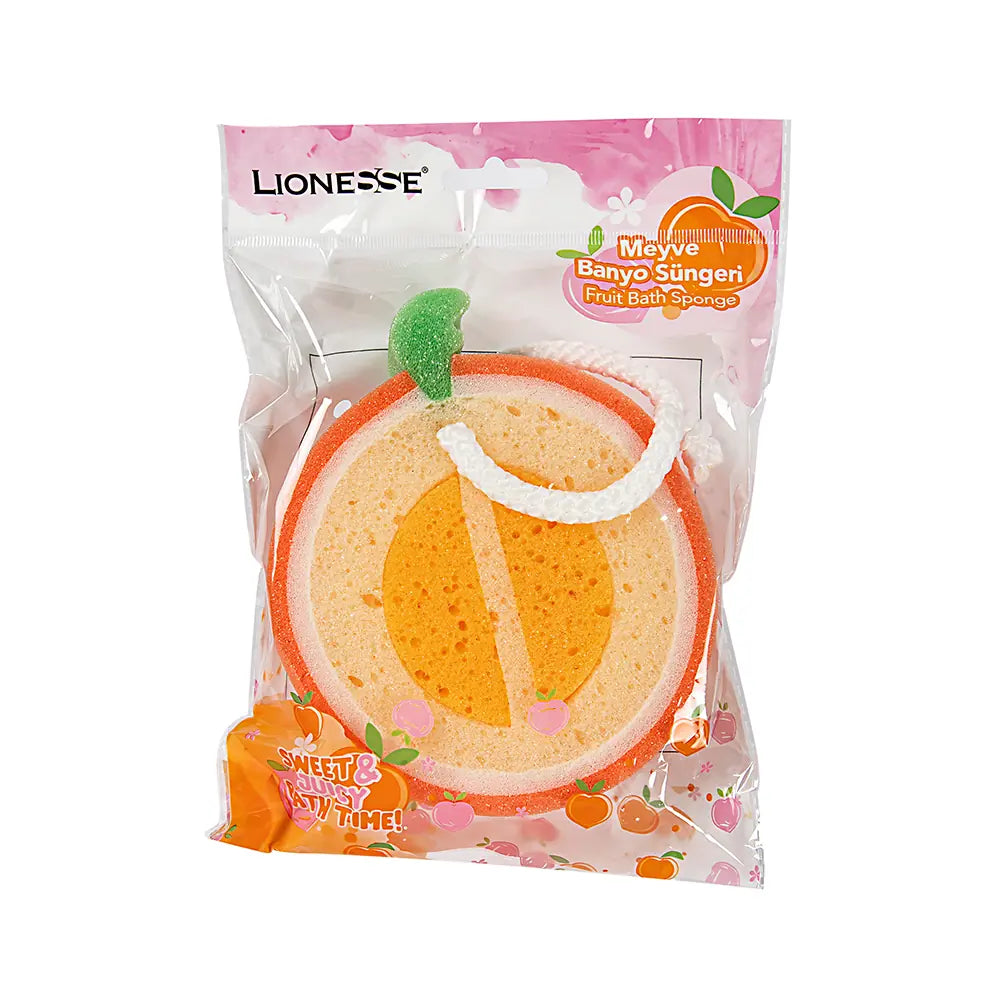 Lionesse Fruit Shaped Bath Sponge for Gentle Exfoliation 1 pc