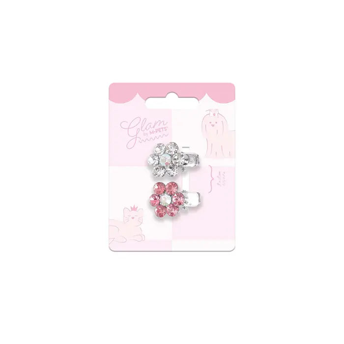 M-Pets Glam Dog Hair Clip Pink & White Accessory