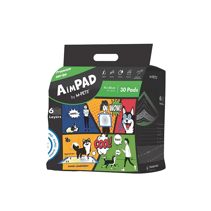 M-Pets Aimpad Dog Training Pads Leak-Proof 30 Count 45x60cm