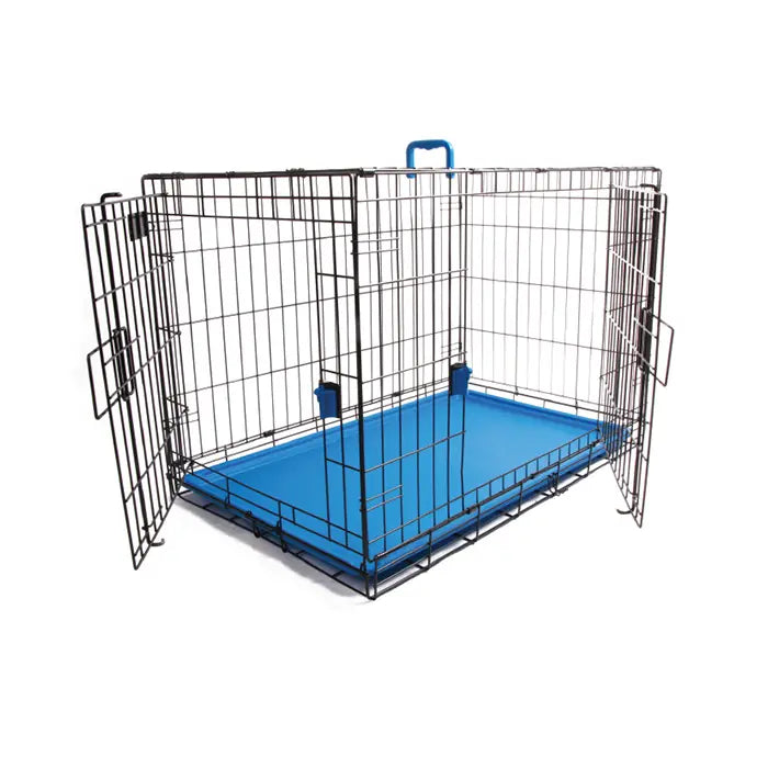 M-Pets Voyager Two-Door Large Dog Crate Blue 91x58x63cm